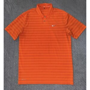 Nike Dri-FIT Mens Tiger Woods Collection Orange Golf Polo Shirt Size Medium